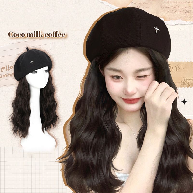 Béret vintage avec extension de cheveux naturels
