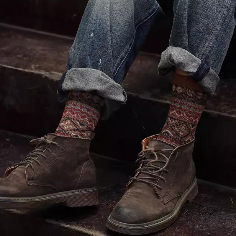 Chaussettes courtes vintage en tricot doux et résistant