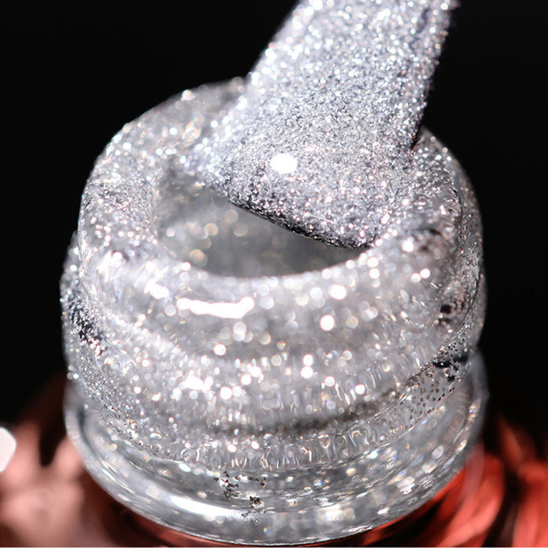 Vernis à ongles gel pailleté avec strass broyés