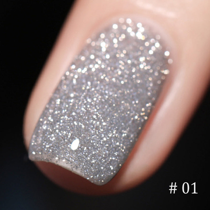 Vernis à ongles gel pailleté avec strass broyés
