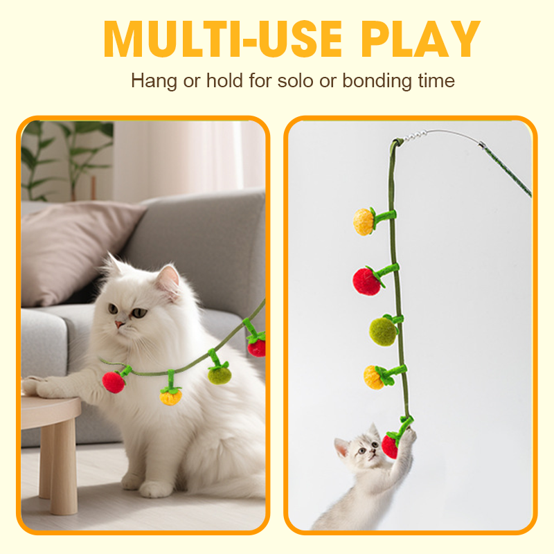 Ficelle interactive en forme de fruit pour chat
