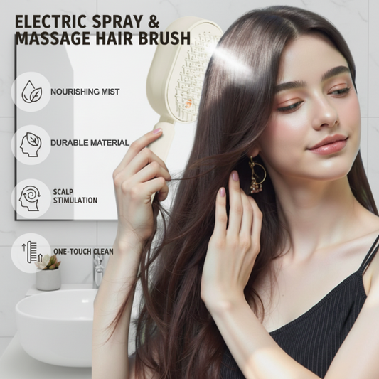 Brosse à cheveux électrique avec spray et massage