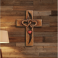 ✝️Croix de mariage murale en bois❤️Cœurs entrelacés, symbole d’amour & foi – Prête à accrocher !