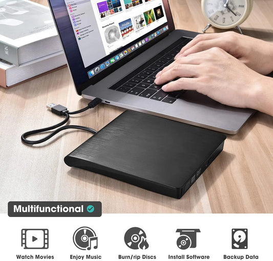 📢📢58% de réduction ! 💿💻 Lecteur CD/DVD Externe – Plug & Play, Portable & Compatible Mac/Windows