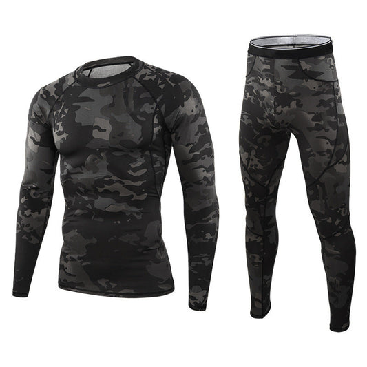 Ensemble sous-vêtements thermiques et pantalons camouflage pour hommes