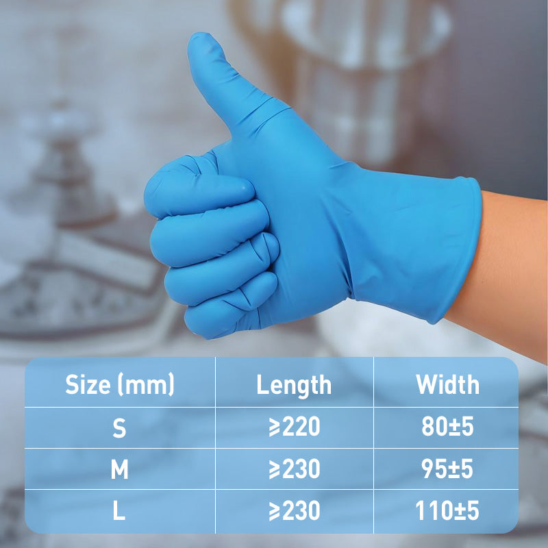 100 gants en nitrile jetables de qualité alimentaire