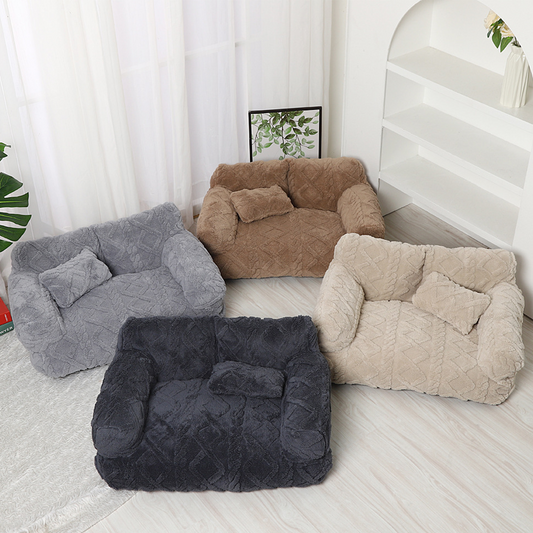 📢📢50 % de réduction !! ⏰Panier canapé apaisant en peluche pour animaux avec housse amovible🛋️