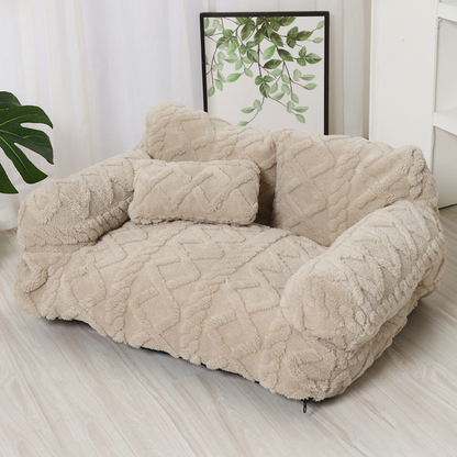 📢📢50 % de réduction !! ⏰Panier canapé apaisant en peluche pour animaux avec housse amovible🛋️