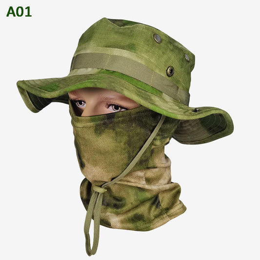🔥💥Chapeau de pêche et masque de camouflage 2 en 1