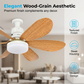6-Blade Wooden Style Ceiling Fan Light