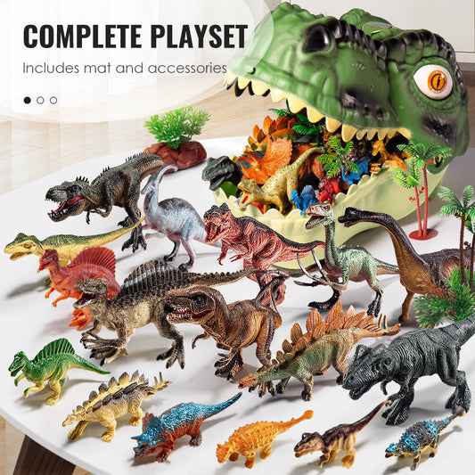 🥳2026 HOT SALE🥳💞50K+ SOLD! 🦖🎁 50% OFF! Kids Fun & Educational Dinosaur Toy Kit – T‑Rex head storage box keeps toys organised. Lifelike figures, waterproof & durable – sparks imagination & learning! 🧩✨