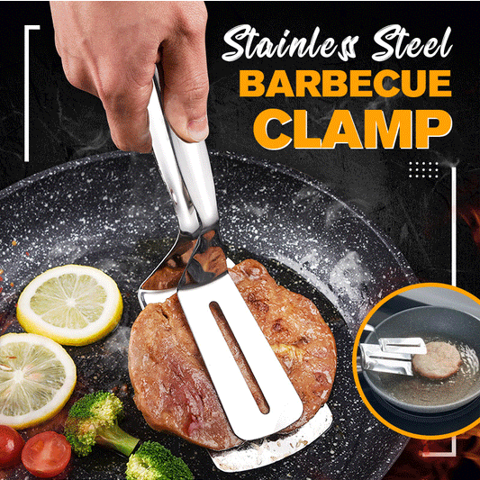 🍳🔧 3-in-1 cooking clamp – grab, flip, scrape, and drain oil easily!