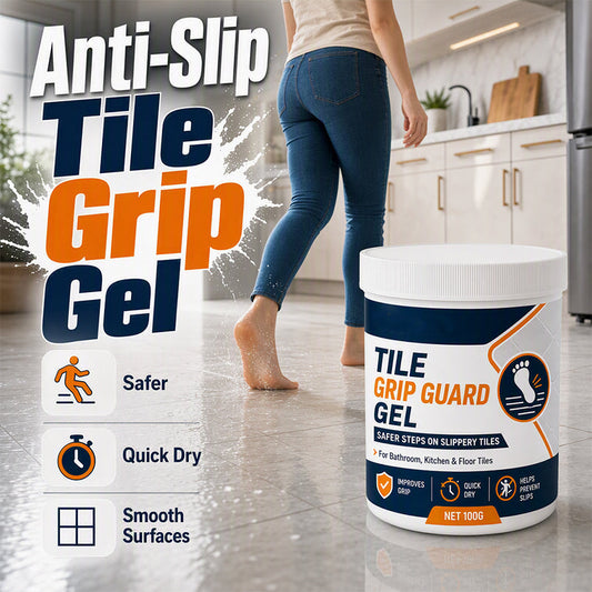 🥳2026 TOP PICK🥳 Anti-Slip Tile Grip Gel – Reduces Slipperiness on Smooth Tiles, Quick-Dry Formula – Safe for Indoor Floors! 🏠💧