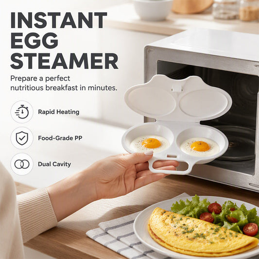 🥚 ⏱️ Microwave Egg Cooker – Perfect poached eggs in 2 mins, no oil & splash-proof – Quick, healthy & mess-free breakfast 🌿
