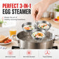 🏆 Last Day Special Price £9.99!🎁3-in-1 Stainless Steel Egg Poacher – Poach, Steam, Bake – 304 Steel, Non-Stick Release, One Pan, Endless Breakfasts ✨